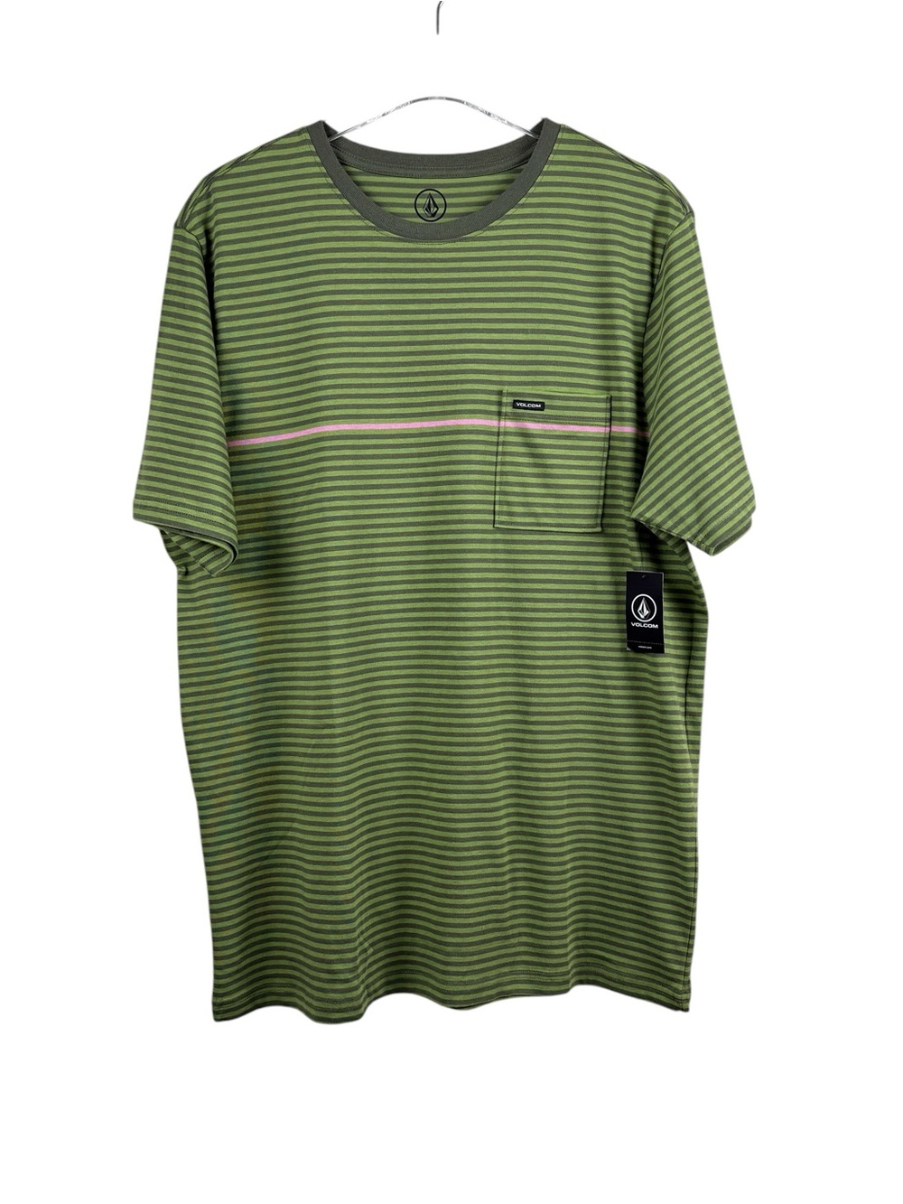 Volcom Sylvan Striped Crew Short Sleeve T-Shirt Men's Size L NWT MSRP $40